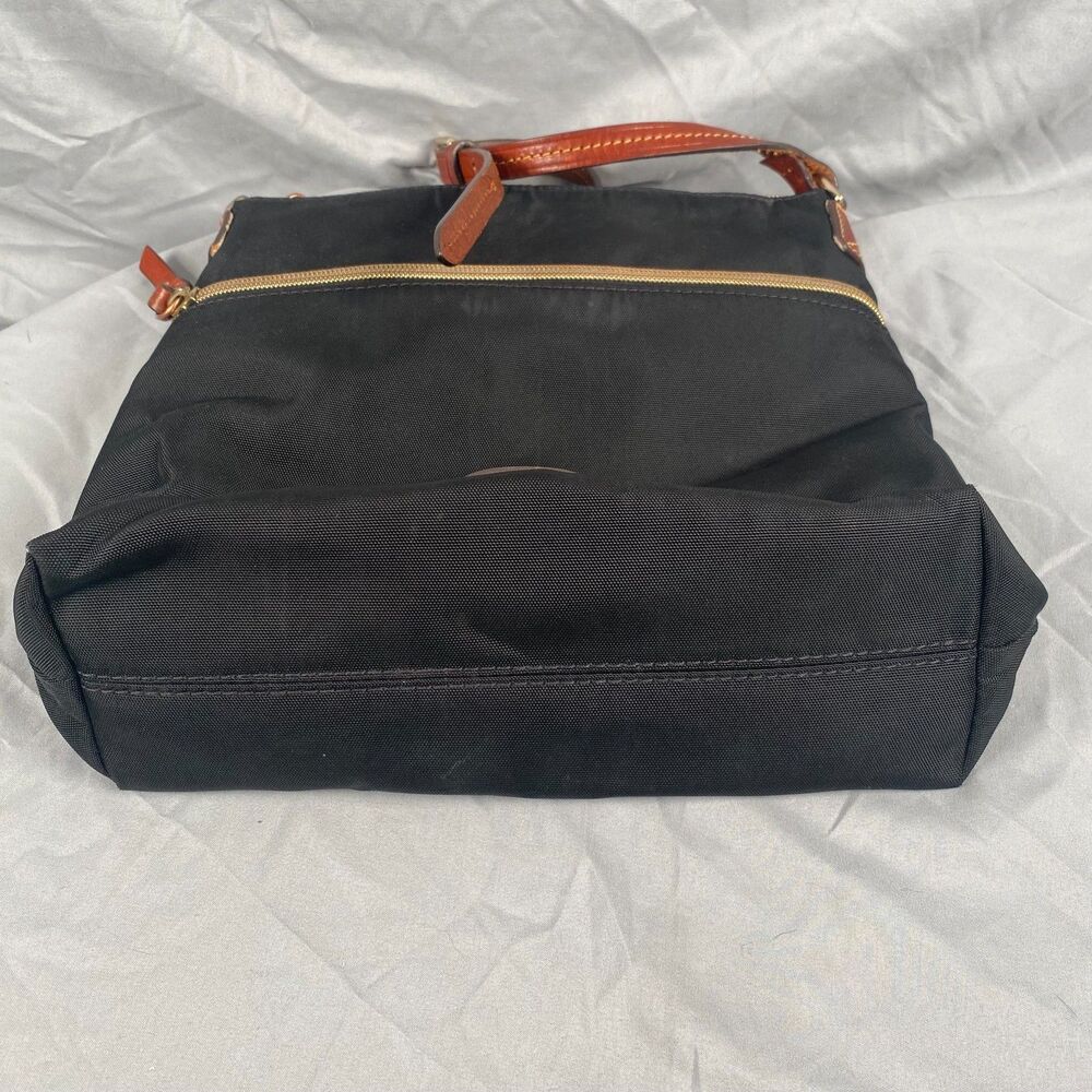 Authentic Dooney and Bourke Black Nylon and Leather Cross Body Messenger Bag - Picture 11 of 16